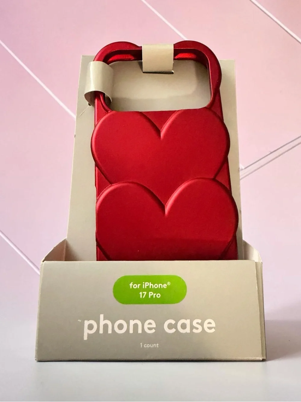 Red Heart Pattern Phone Case for iPhone 17 Pro